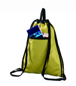 Drawsting double full yellow beach towel bag