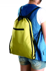 Drawsting double full yellow beach towel bag