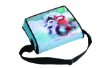 Sky blue laptop compartment pattern shoulder bag