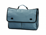 Zippered main compartment grey leather laptop bag online