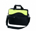 Padded laptop compartment black and yellow ladies laptop bag
