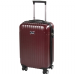 Promotion wine red ABS+PC travel trolley bag