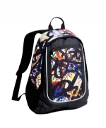 Zippered front compartment best printing black rucksack