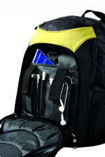 Black and yellow thich air-mesh padded back waterproof backpack