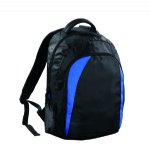 Black with blue 2 zippered side pockets laptop backpack