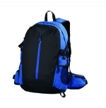 Padded laptop compartment blue and black solar backpack