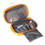 Metal hook handle orange cosmetic bag with 600d