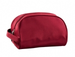 Made with microfiber deep red simple cosmetic bag