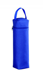 Deep blue wine cooler bag fold-away botton sitffener